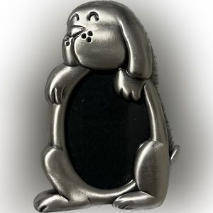 🍄Dog Picture Frame Metal 1.5” x 2” Standing Pet Silver Animal Accent Photo
